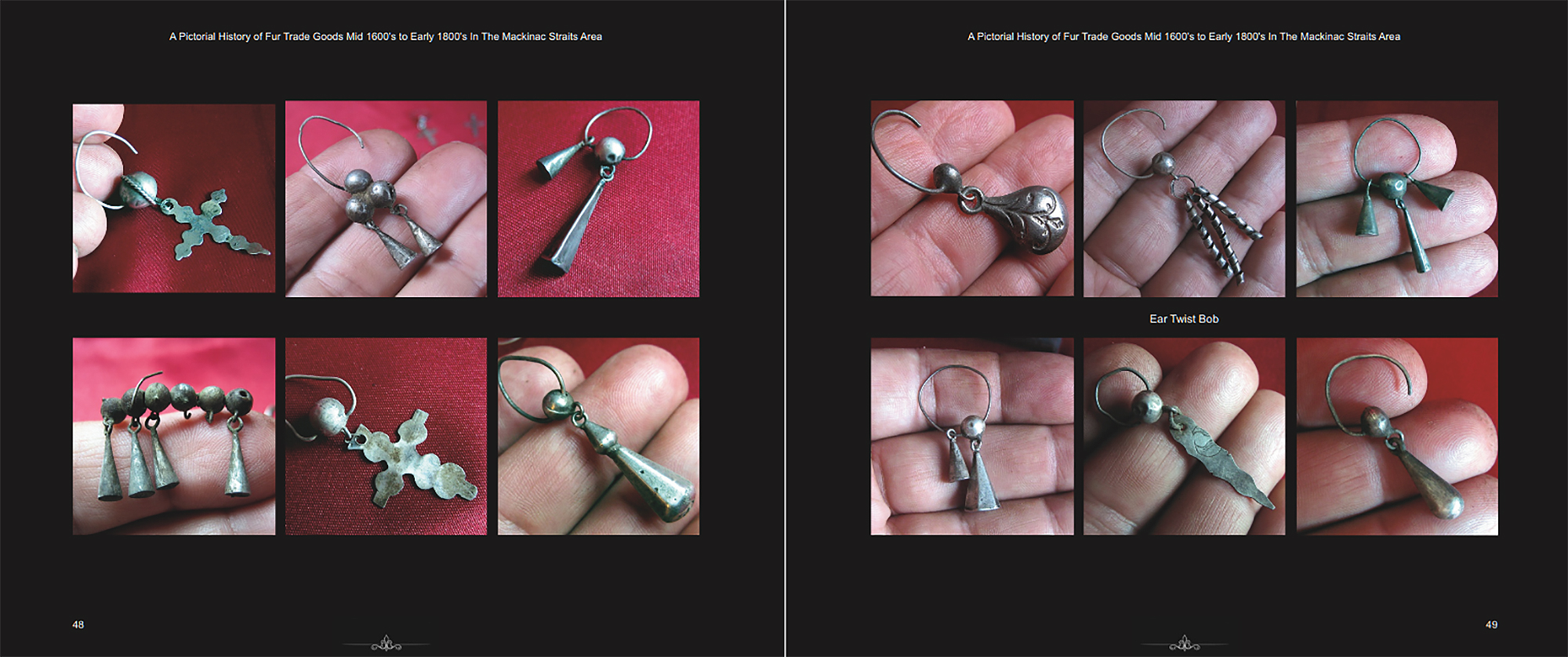 Book spread, Pages 48&ndash;49: Earbobs