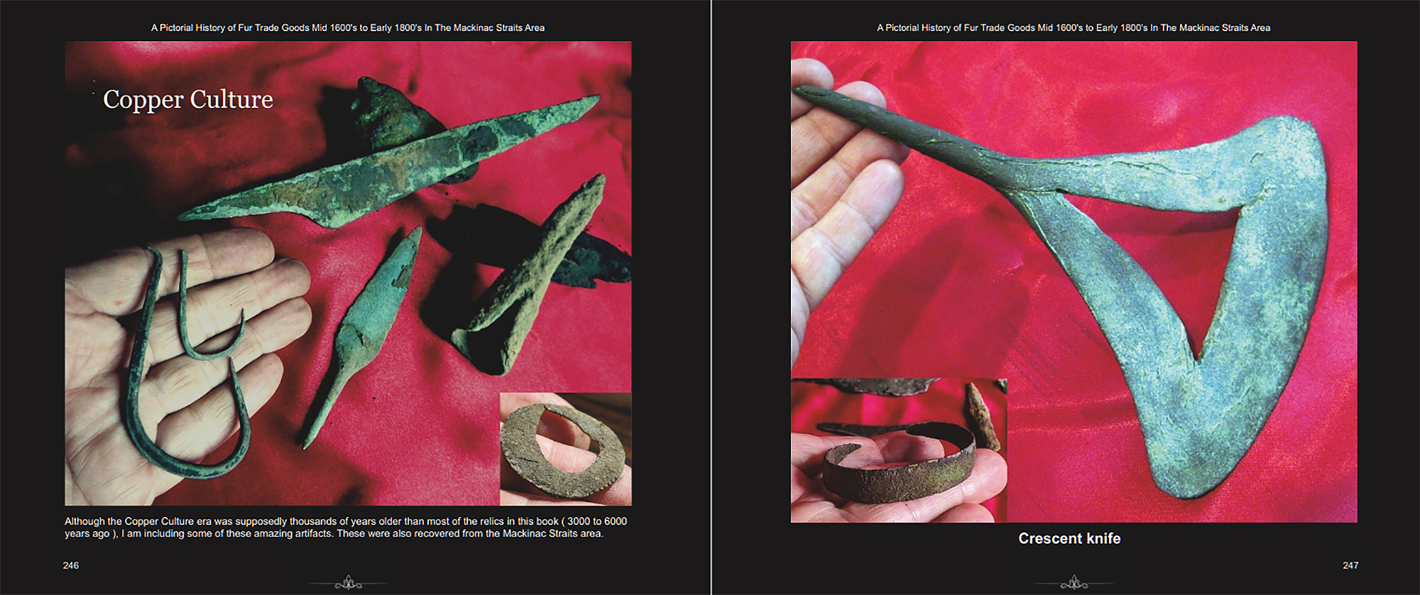 Book spread, Pages 246&ndash;247: Copper Culture & Crescent Knife